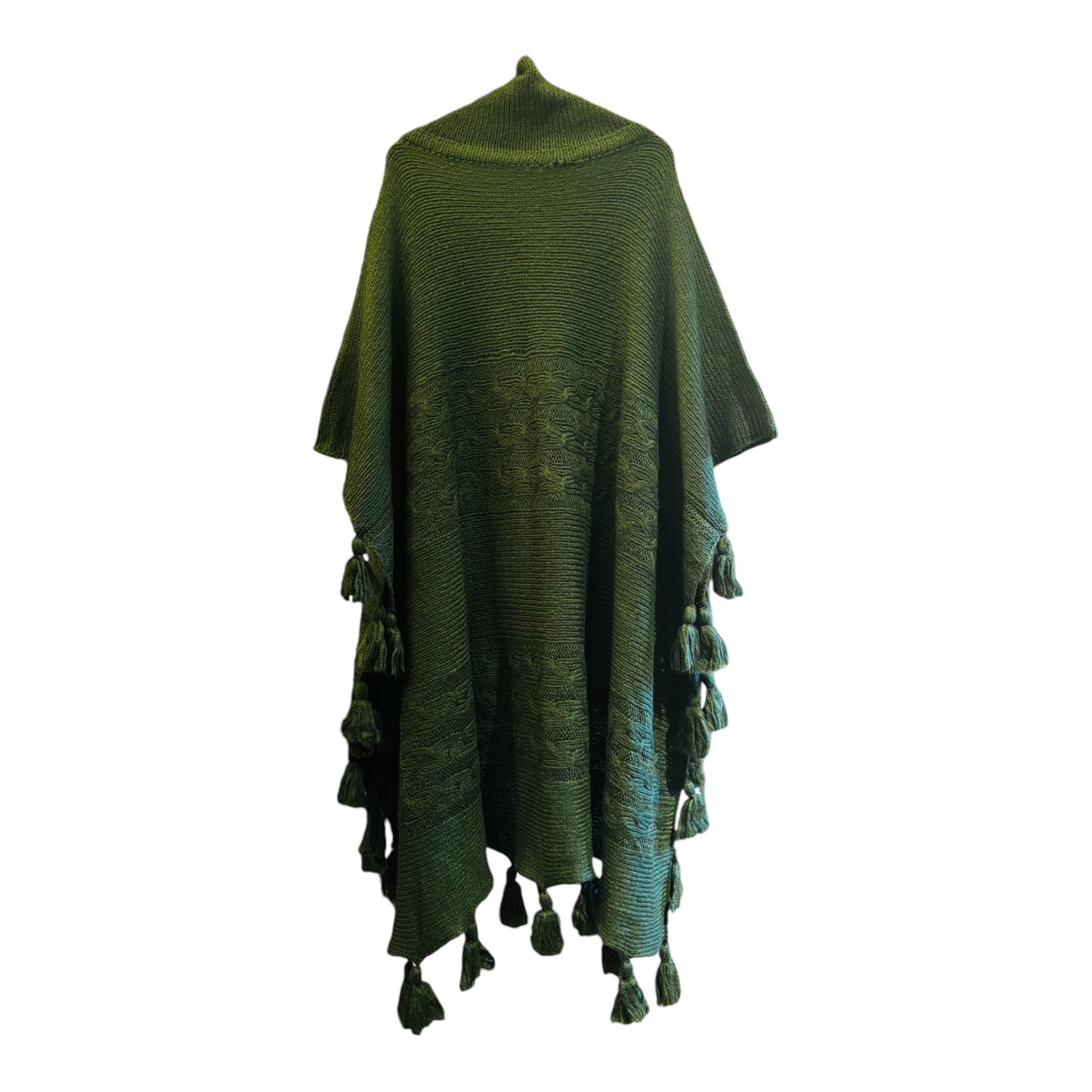 Knitted Poncho Khaki