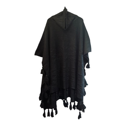 Knitted Poncho Black