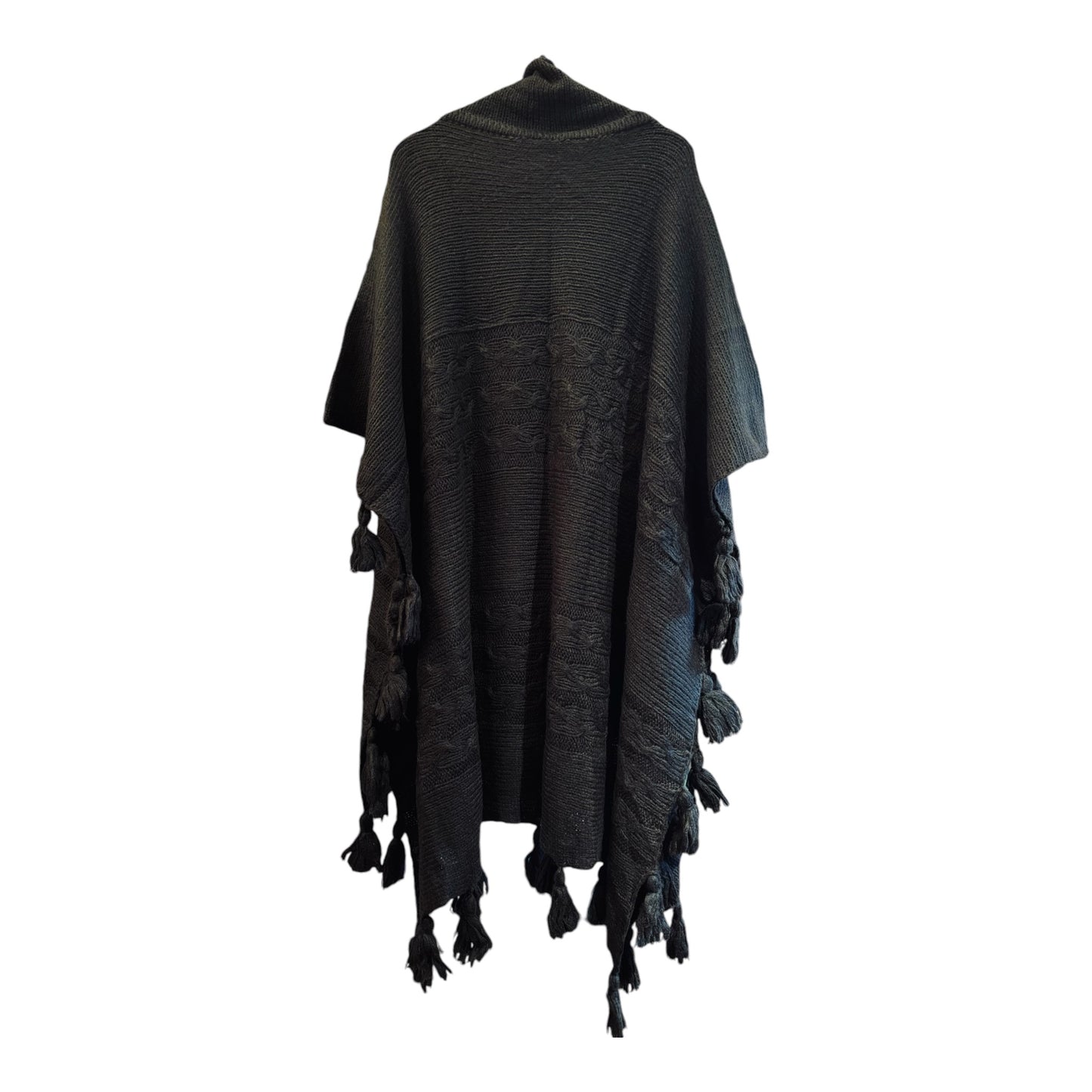 Knitted Poncho Black
