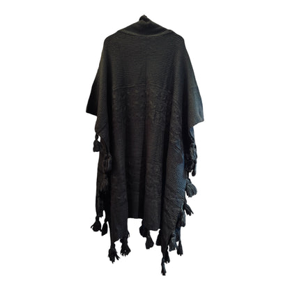 Knitted Poncho Black