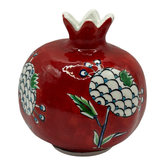 Iznik ornament - coral red pomegranate flower pattern