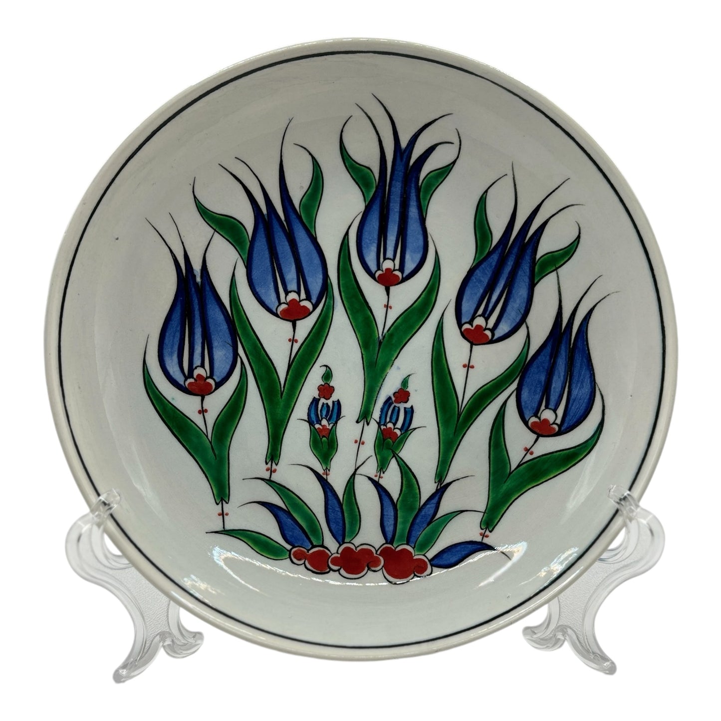 Iznik appetizer plate - tulip pattern blue