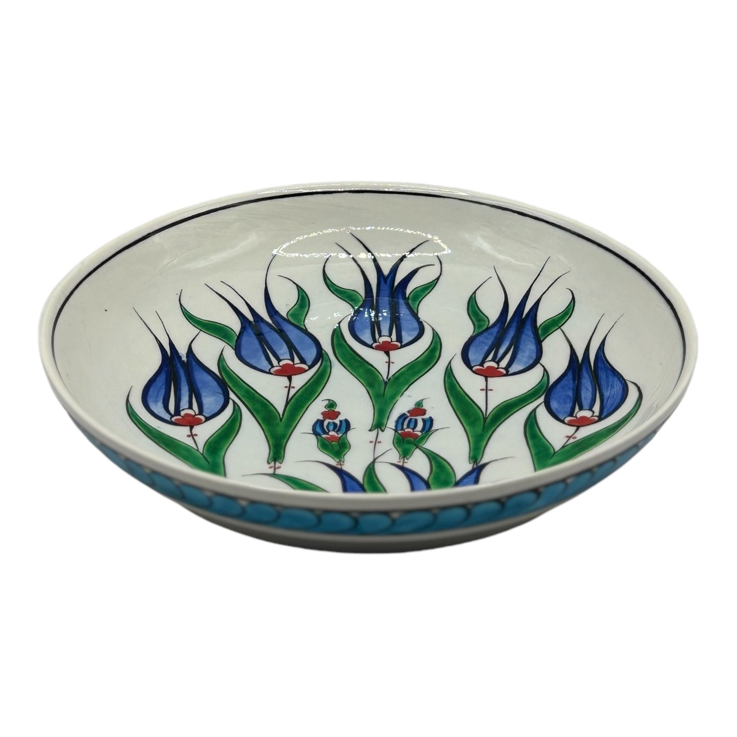 Iznik appetizer plate - tulip pattern blue
