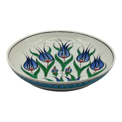 Iznik appetizer plate - tulip pattern blue