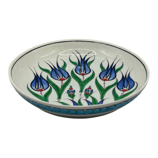 Iznik appetizer plate - tulip pattern blue