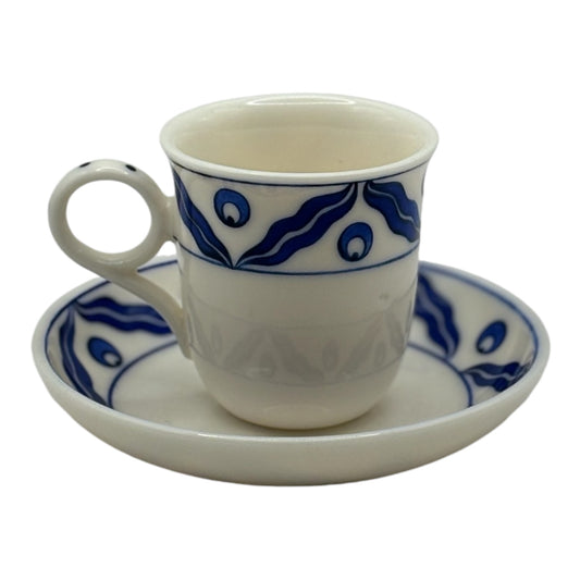 Turkish Coffee Cup and Plate - Cintemani Pattern