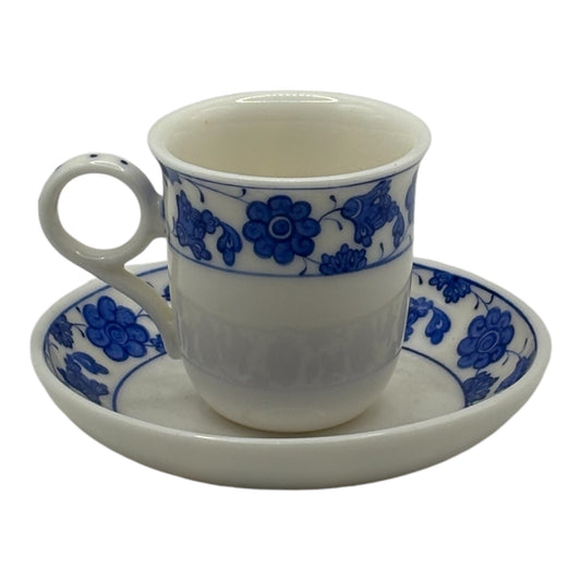 Turkish Coffee Cup and Plate - Lotus Pattern