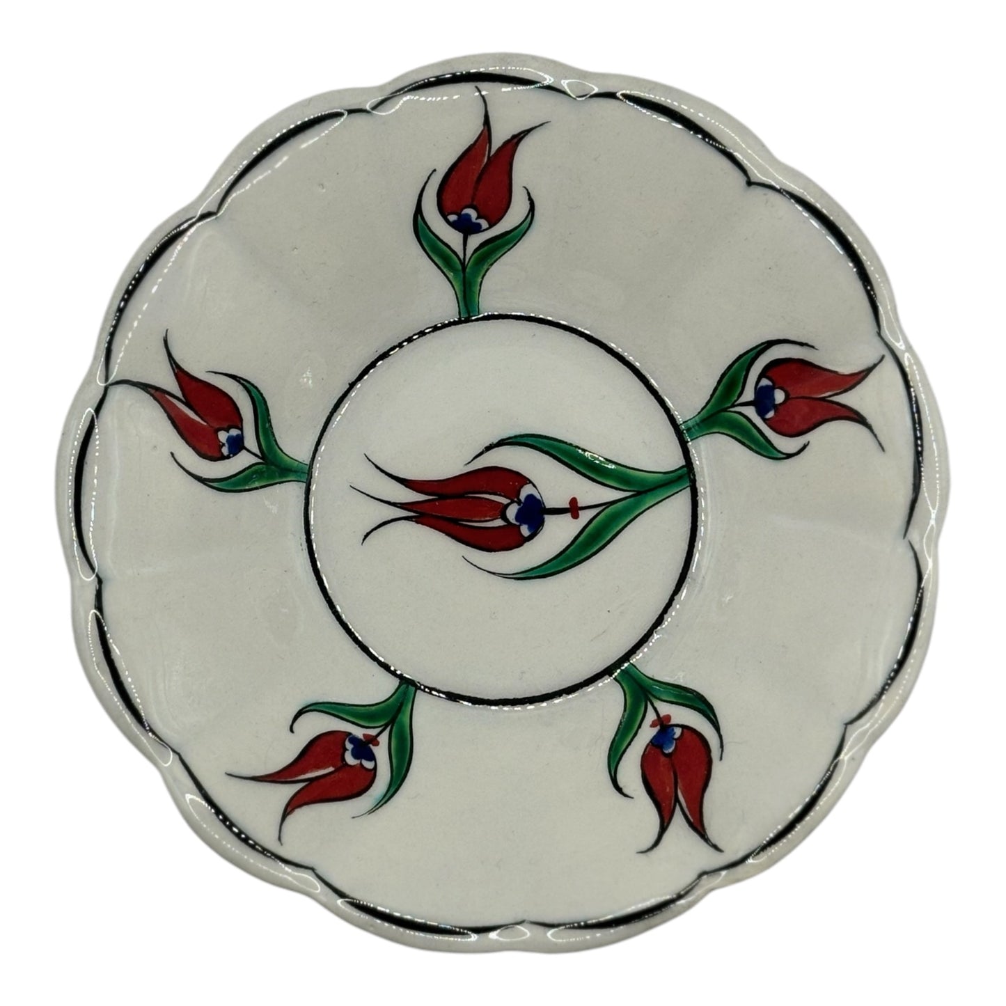 Turkish Tea Plates Set of 4 - Tulip Pattern