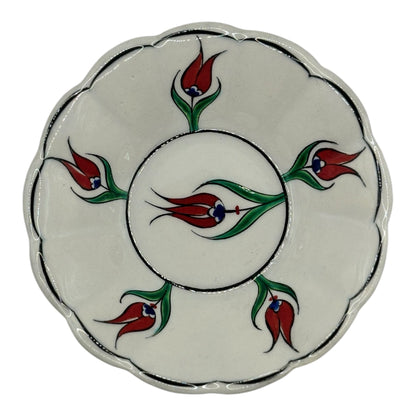 Turkish Tea Plates Set of 4 - Tulip Pattern
