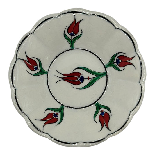 Turkish Tea Plates Set of 4 - Tulip Pattern