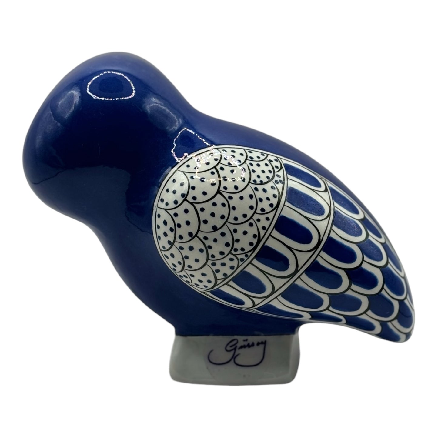 Iznik Ceramic Owl Cobalt