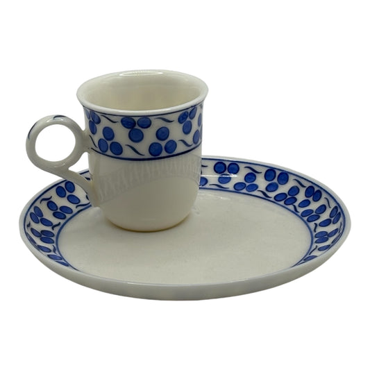 Turkish Coffee Cup and Large Plate - Cintemani Pattern
