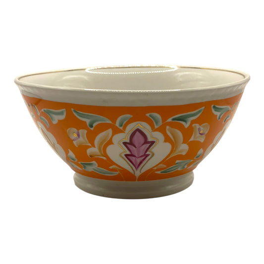 Orange Uzbek Bowl - Royal Mallow Pattern