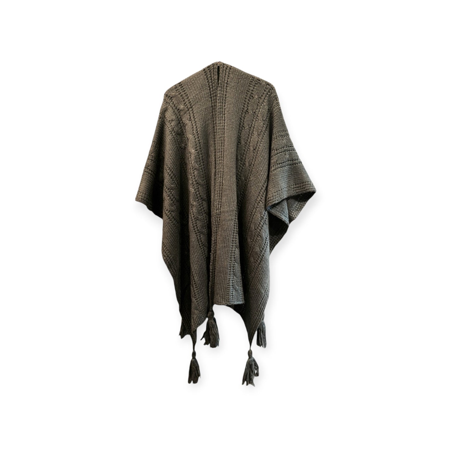 Knitted Poncho Anthracite