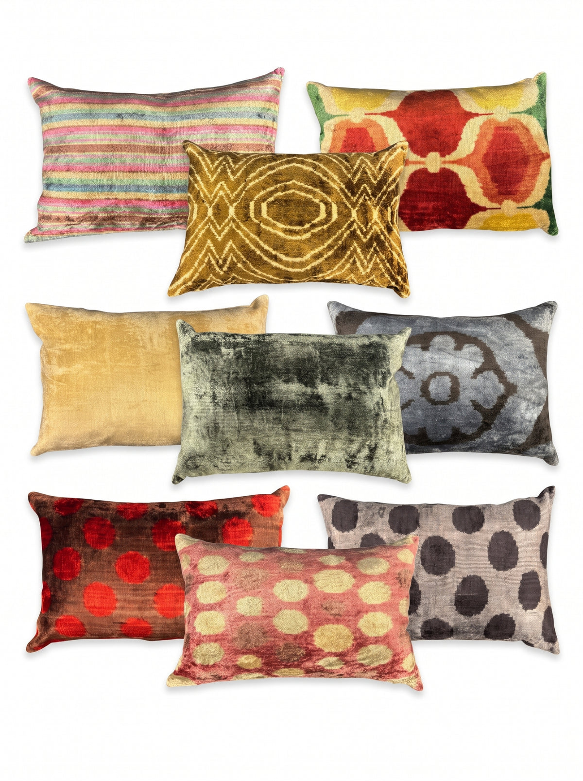 Handmade Uzbek Silk Velvet Pillow
