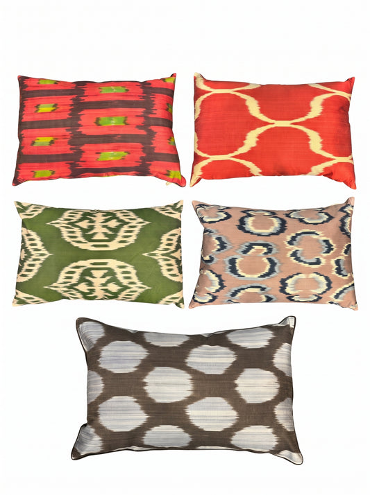 Handmade Uzbek Silk Ikat Pillow